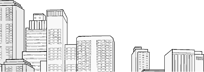 building in background of business card